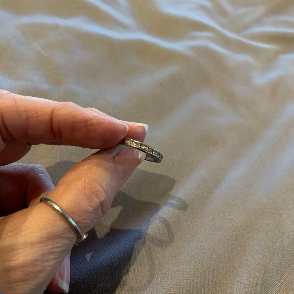 Size 4 Silver Band with CZ